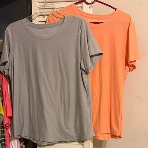 Jockey Women's Short Sleeve Crewneck Tee in Gray and Peach